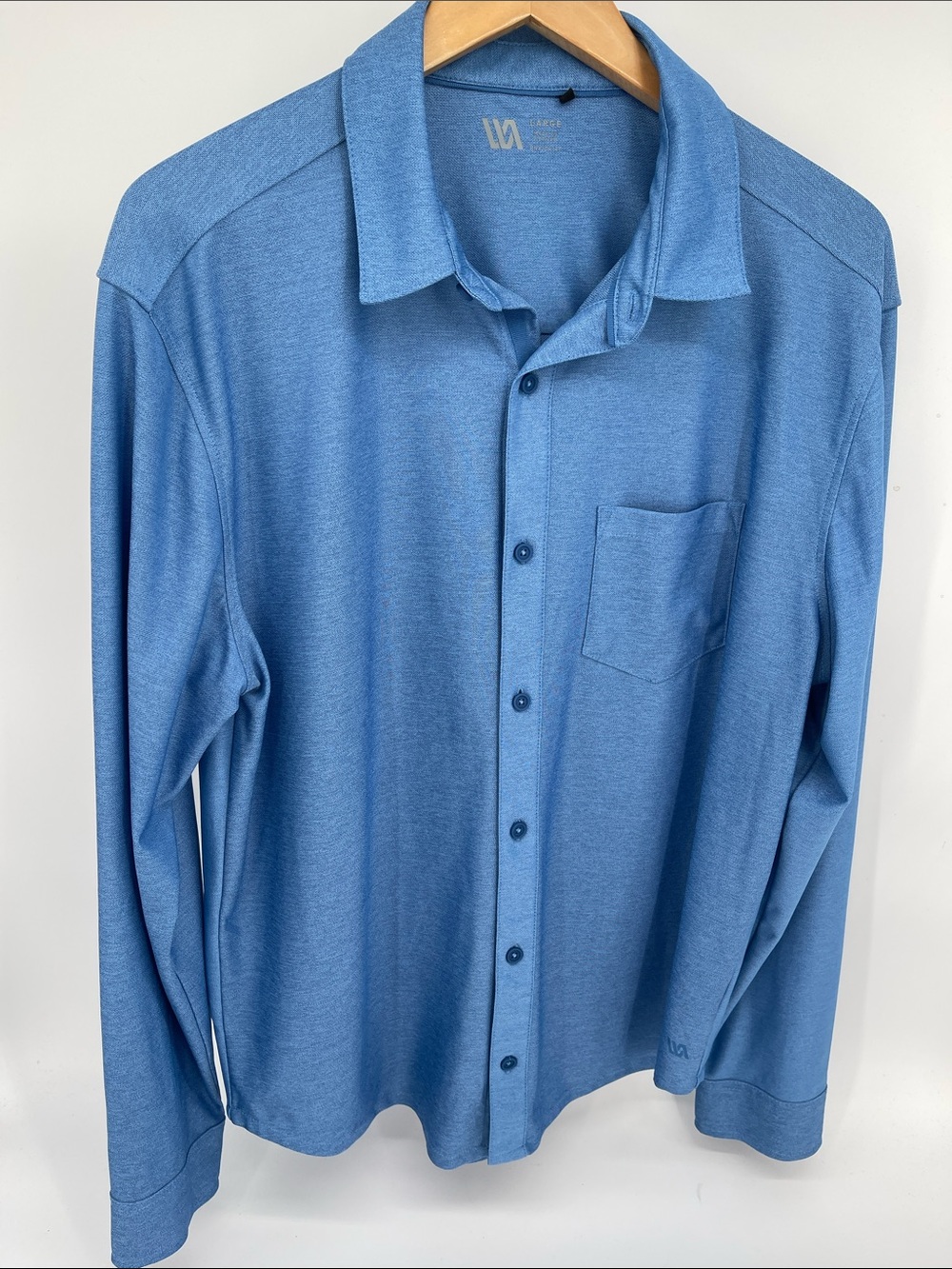 VRST Button-Up Men’s Long Sleeve Blue Shirt Large